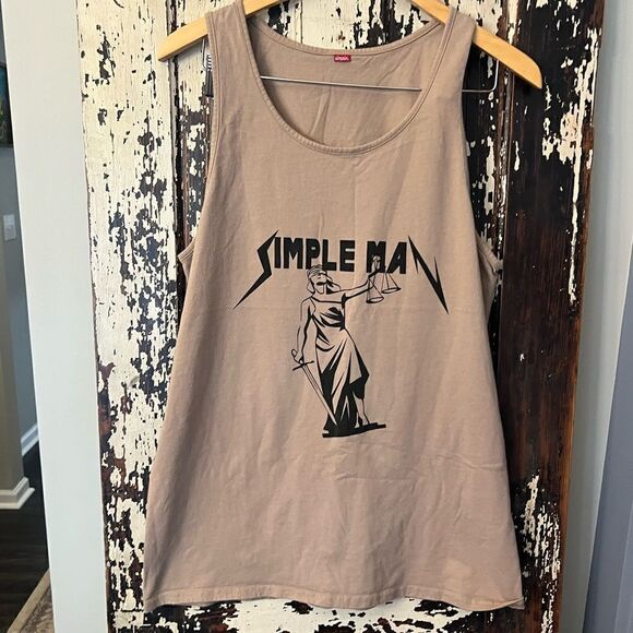 Simple. brand Men’s Lady Justice Simple Man tank Top.  Size L. - Picture 1 of 7